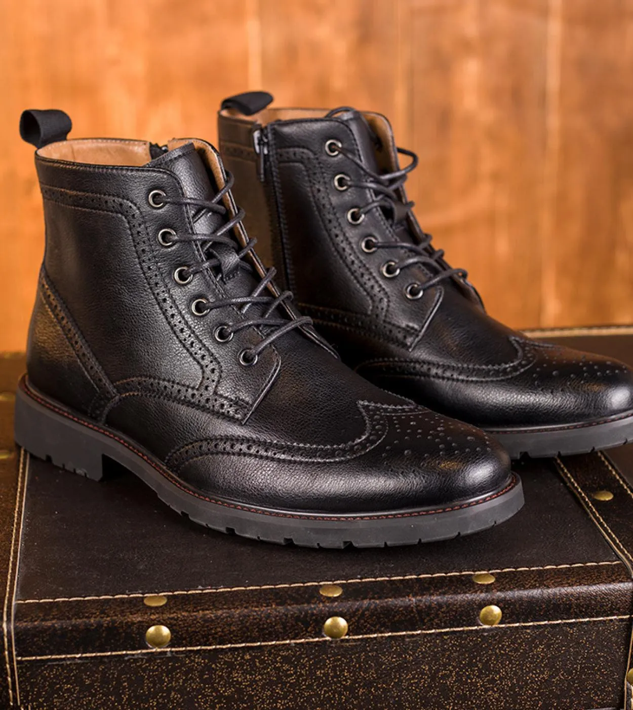 2023 economici stivali da uomo di tendenza britannici qualità vera pelle di mucca fatti a mano moda uomo marrone scarpe brogue c