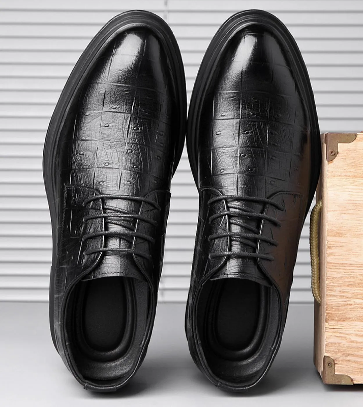 8cm  6cm altezza crescente uomini daffari scarpe formali in vera pelle mens abiti eleganti tacco invisibile britannico oxford