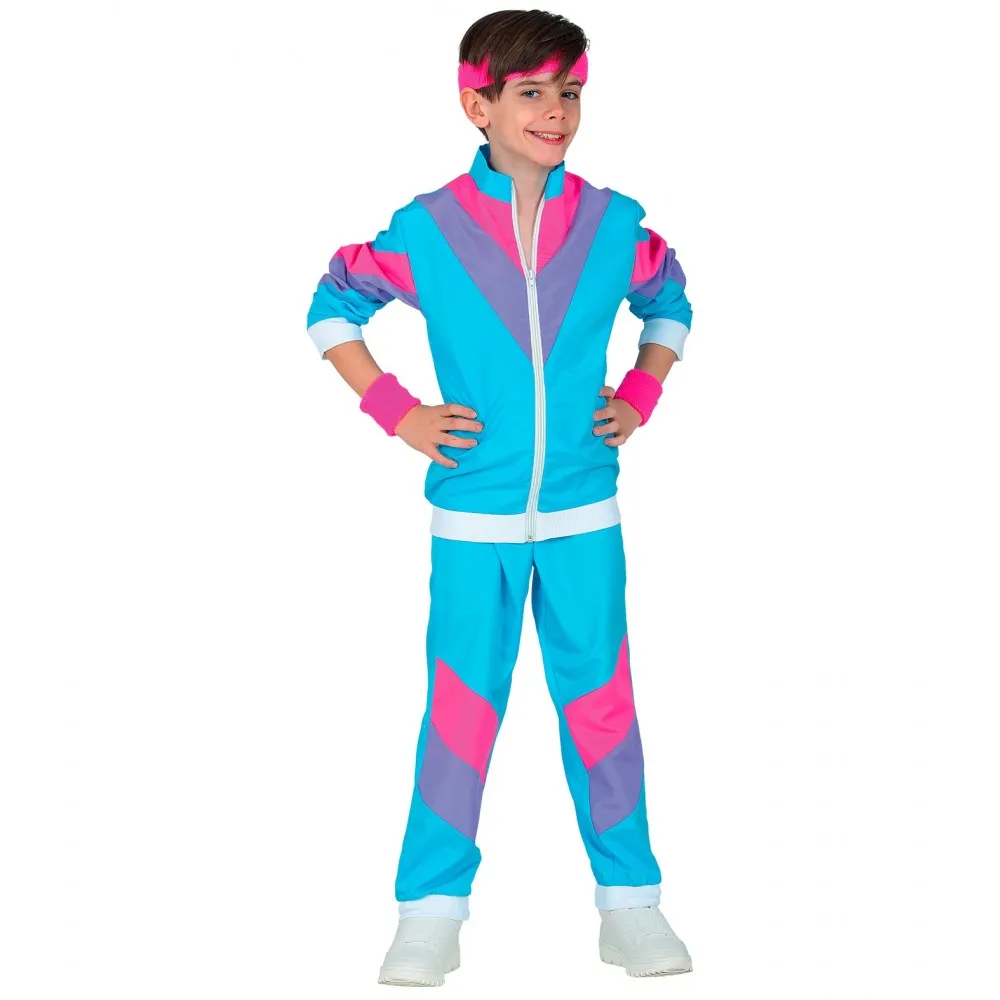 Costume Tuta Anni 80 Bambino Unisex per Feste a Tema, Taglia 11-13 anni, 158 cm