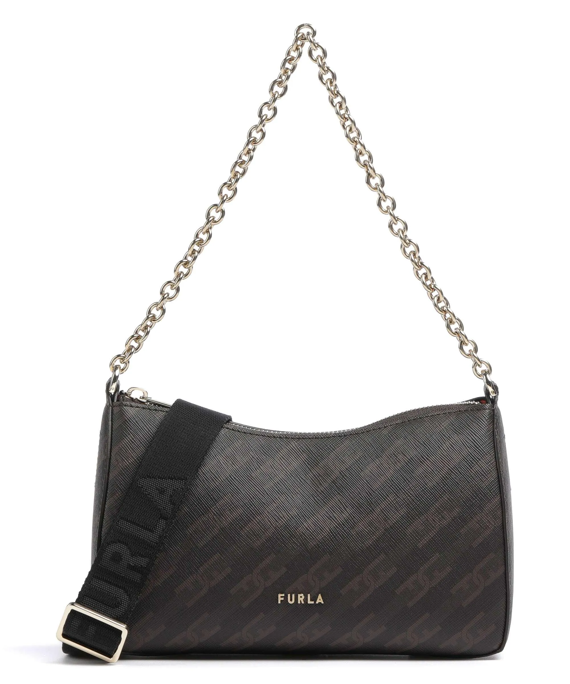  Furla Primula Mini Borsa a spalla poliuretano marrone scuro  