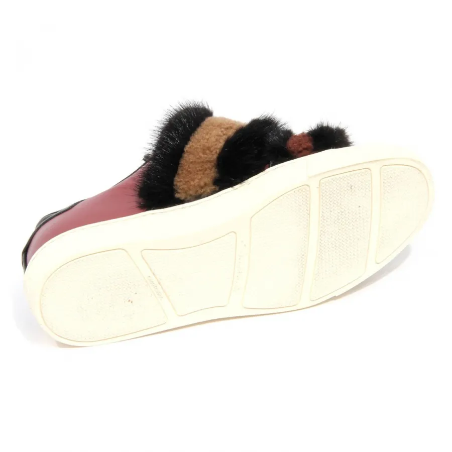 H0524  sneaker donna SANTONI woman leather/fur shoe violet