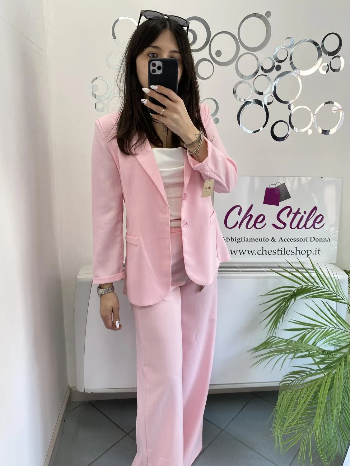 NEW Completo rosa simil lino