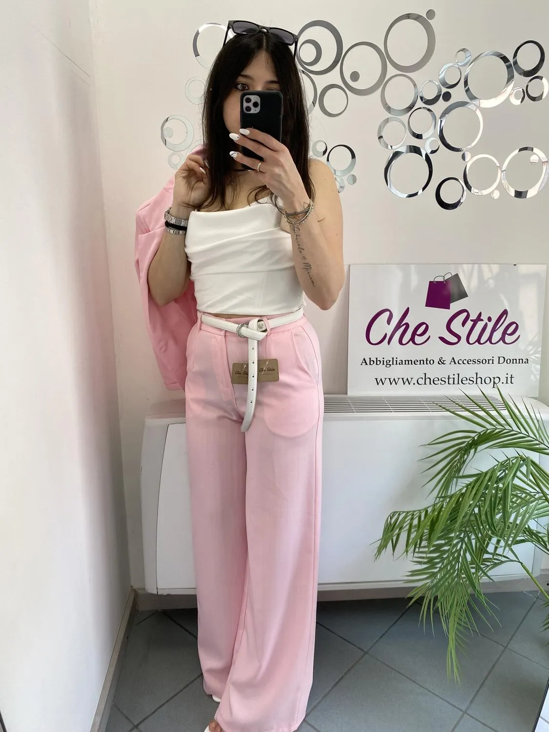 NEW Completo rosa simil lino