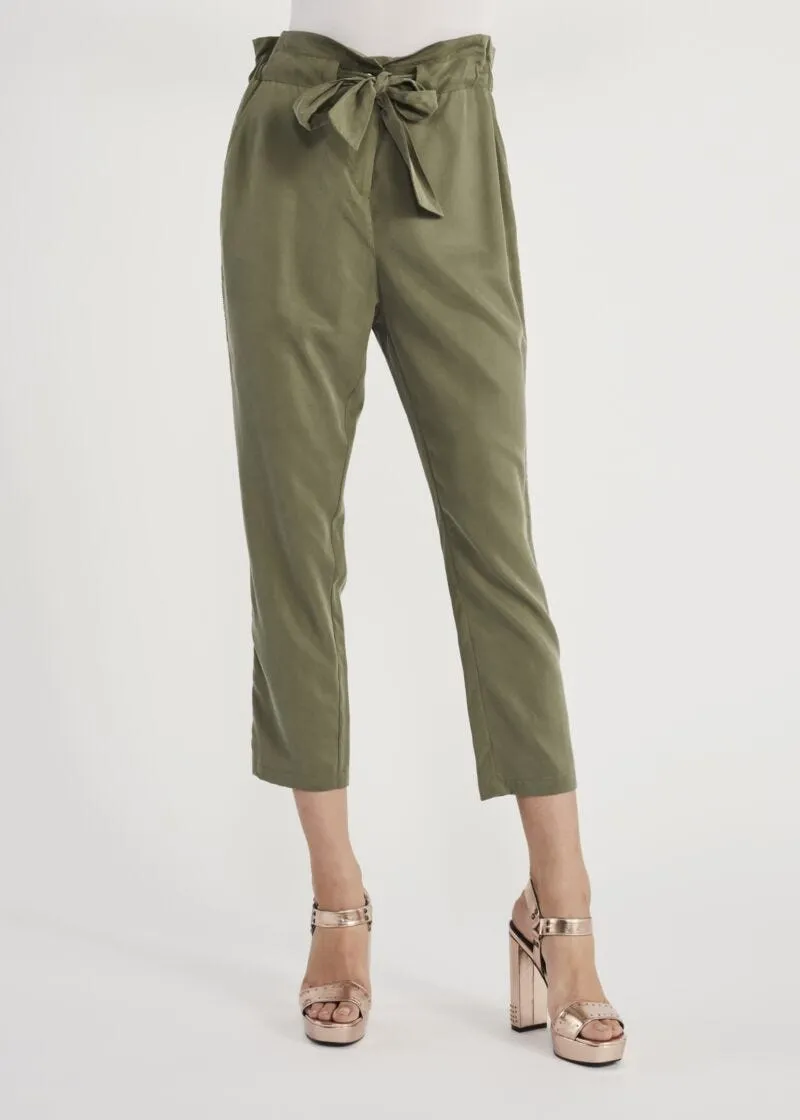 Pantaloni con banda in lurex