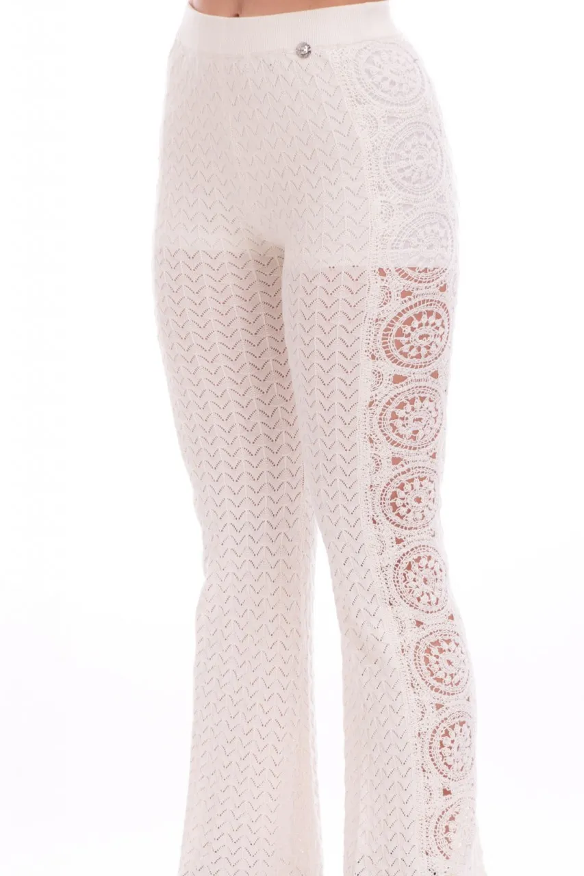 Pantaloni crochet ricamati CHANTILLY