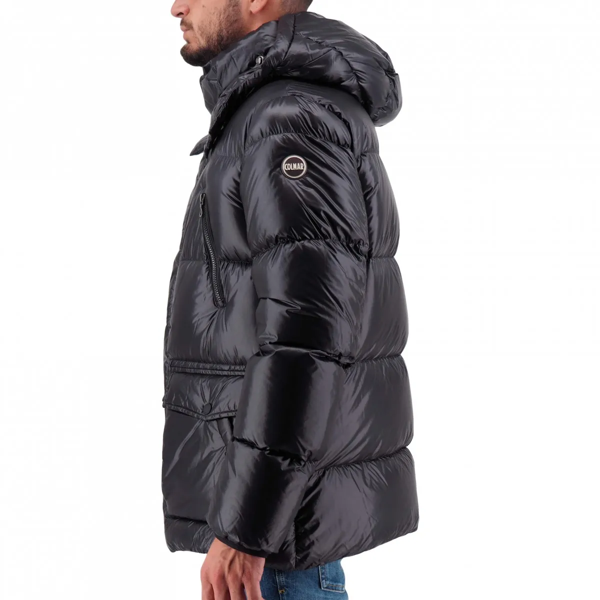 Piumino Lucido Con Maxi Tasche Blaze
