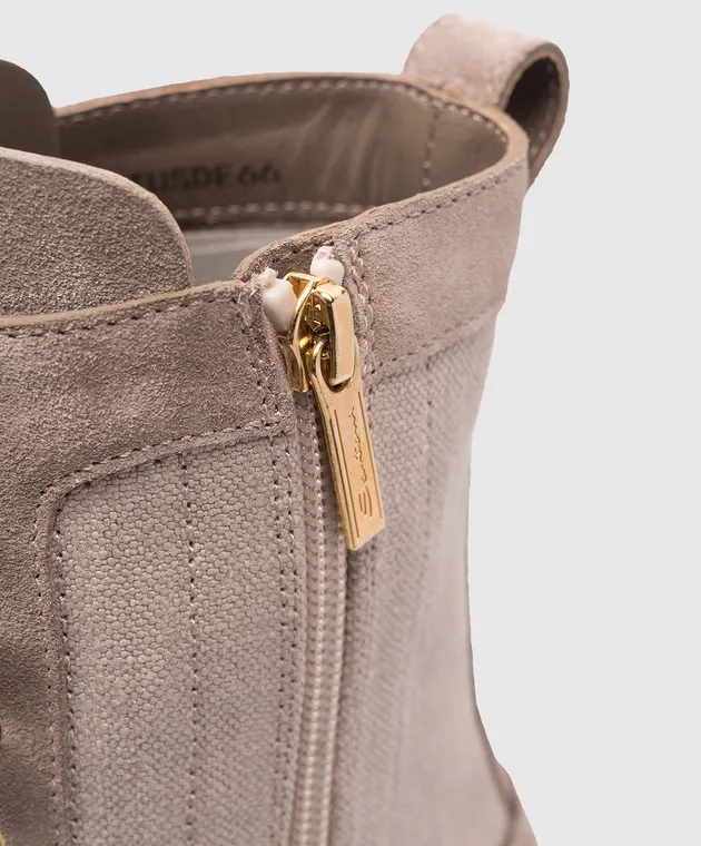 Santoni Stivali combinati grigi con logo WTCW70763TARTUSD