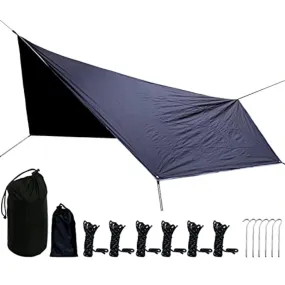 Telo da campeggio per amaca – portatile e leggero riparo impermeabile per ombrellone con pioggia e mosca | Set di tende per amac