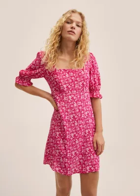 Vestito stampa maniche a palloncino